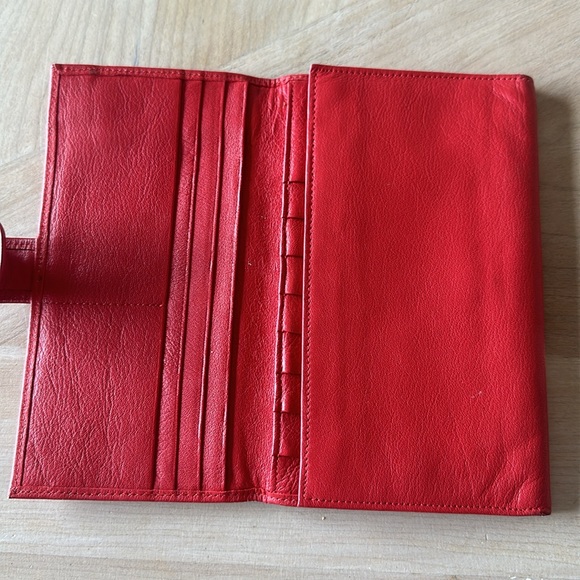 Vintage Mundi red Nappa cowhide leather wallet - Picture 3 of 8